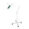 5 Diopter (2.25X) LED Magnifying Lamp with Rolling Floor Stand - 5-inch Glass Lens and Flip Cover, SKU MG16323221, three quarter front view