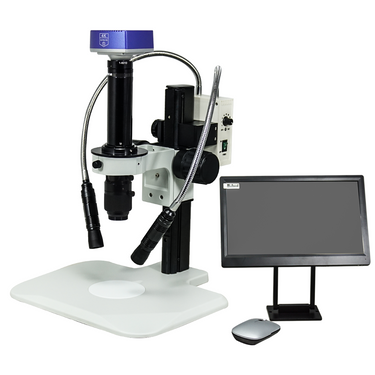 0.7-4.5X 8 Megapixels CMOS LED Light Track Stand Video Zoom Microscope, SKU MZ02120202, three quarter front view