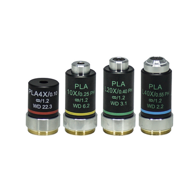 Infinity Long Working Distance Plan Achromatic Phase Contrast Objective Set, SKU PH04073031, three quarter front view