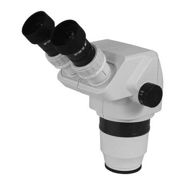 6.7-45X Zoom Ratio 1:6.7 Eyepiece Field of View Dia. 22mm Objective Working Distance 100mm Binocular Zoom Body, SKU SZ05011121, three quarter front view