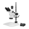 6.7-45X LED Light Post Stand Trinocular Zoom Stereo Microscope, SKU SZ02060232, three quarter front view