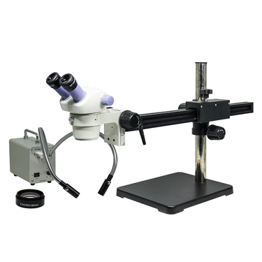3.5-30X LED Light Ball Bearing Boom Stand Binocular Zoom Stereo Microscope, SKU SZ02080445, three quarter front view