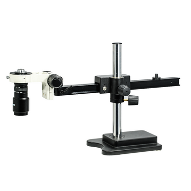 1-6X Ball Bearing Boom Stand Video Zoom Microscope, SKU MZ02110451, three quarter front view