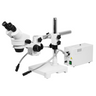 7-45X Halogen Light Boom Stand Binocular Zoom Stereo Microscope, SKU SZ02010426, three quarter front view