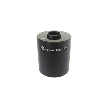 Olympus Compatible 0.63X Adjustable Microscope Camera Coupler C-Mount Adapter 42mm, SKU CP02511401, three quarter front view