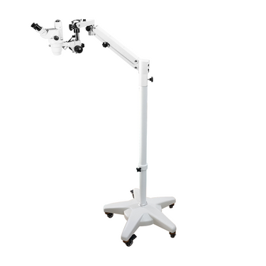 6.7-45X Pneumatic Arm Trinocular Zoom Stereo Microscope, SKU SZ02020791, three quarter front view