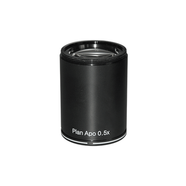 0.5X Infinity-Corrected Plan Apochromatic Microscope Objective Lens Working Distance 126mm, Screw Thread:M58x1.25mm, SKU PZ04014241, three quarter front view