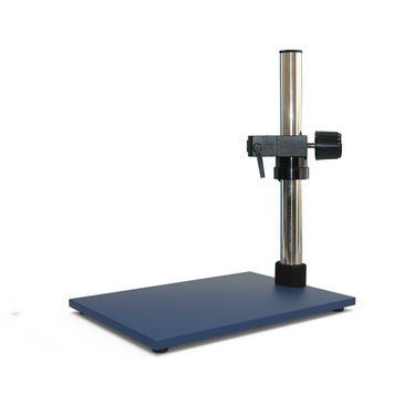 Microscope Post Stand with 3 Hole Pin Mount Adapter, Extra Heavy Duty Base, SKU ST02051102, three quarter front view