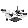 8-80X Halogen Light Dual Arm Stand Binocular Parallel Zoom Stereo Microscope, SKU PZ02050145, three quarter front view