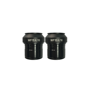 WF 15X Widefield Focusable Microscope Eyepieces, High Eyepoint, 30mm, FOV 16mm, Adjustable Diopter (Pair), SKU SZ09013421, three quarter front view