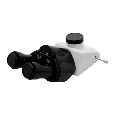 Compound Microscope Eyepiece Body Tube, Trinocular, Infinite, Eyetube Angle 30 Degrees,, SKU MT13041321, three quarter front view