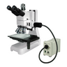 20X-500X Metallurgical Microscope, Trinocular, LED Fiber Optic Illuminator + Polarizing Kit, SKU MT02020313, three quarter front view