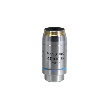 Objective Working Distance 1.4mm 40X Infinity Plan Semi-Apochromatic Objective, SKU Nexcope-NE900-Objective-40-S-APO, three quarter front view
