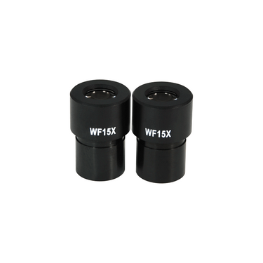 WF 15X Widefield Microscope Eyepieces, 23.2mm, FOV 13mm (Pair), SKU BM05042411, three quarter front view