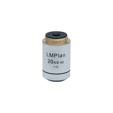 20X Infinity-Corrected LM Plan Long Working Distance Achromatic Metallurgical Microscope Objective Lens Working Distance 9.33mm, SKU MT03023431, three quarter front view
