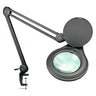 ESD 6 Diopter (2.5X) LED Magnifying Lamp with Clamp - 5-inch Glass Lens and Flip Cover, SKU MG16303622, three quarter front view