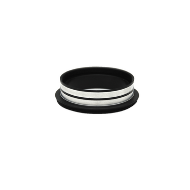 Metal Ring Light Adapter for Stereo Microscopes, 55mm Thread (with Cover Glass), SKU SZ02044921, three quarter front view