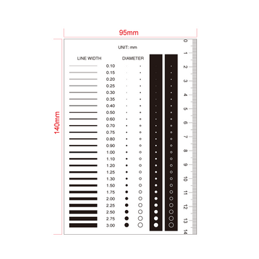 140mm/280 Div Comparison Test Gauge, SKU RT02420408, three quarter front view
