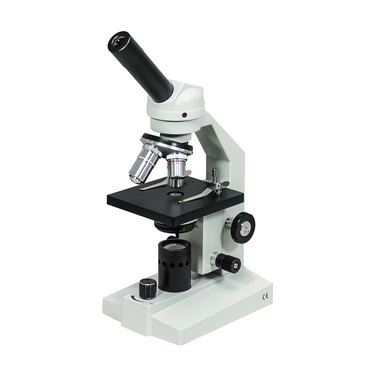40-1000X LED Coaxial Transmitted Light Monocular Biological Microscope, SKU BM05030121, three quarter front view