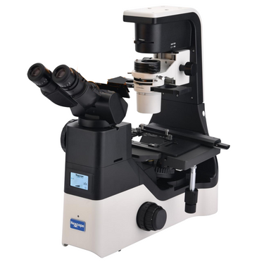 40-400X LED Coaxial Transmitted Light Inverted XY Stage Travel Distance 128x80mm Trinocular Inverted Phase Contrast Microscope, SKU Nexcope-NIB630-Trinocular, three quarter front view