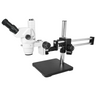 6.5X-45X Super Widefield Zoom Stereo Microscope, Trinocular, Double Arm Boom Stand, SKU SZ02020571, three quarter front view