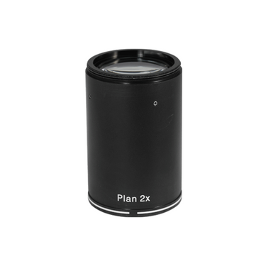 2X Infinity-Corrected Plan Achromatic Microscope Objective Lens Working Distance 32.5mm, Screw Thread:M58x1.25mm, SKU PZ04014631, three quarter front view