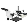 8-80X Halogen Light Dual Arm Stand Binocular Parallel Zoom Stereo Microscope, SKU PZ02050125, three quarter front view