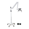 4X/6X/6.5X/10X/10.5X/16X LED Coaxial Reflection Light Pneumatic Arm Floor Stand Binocular Parallel Multiple Power Operation Surgical Microscope, SKU SM51010122, three quarter front view
