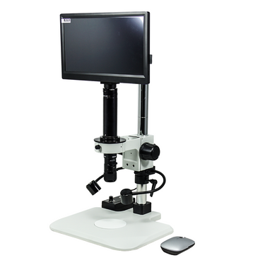 0.58-7X 2.0 Megapixels CMOS LED Light Post Stand Video Zoom Microscope, SKU MZ02130105, three quarter front view