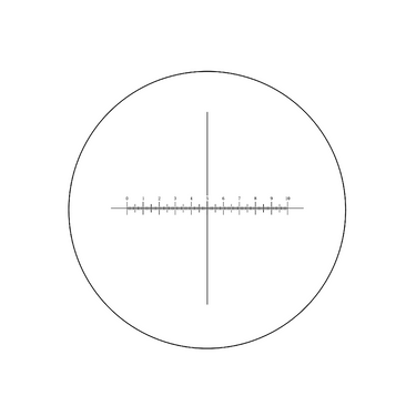 10mm/100 Div X-Axis Cross Hair Scale Reticle ( Dia. 27mm), SKU RT20103192, three quarter front view