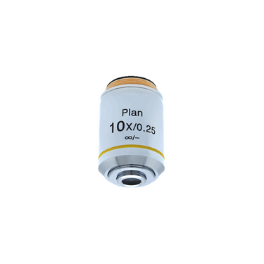 10X Infinity-Corrected Plan Achromatic Metallurgical Microscope Objective Lens, SKU MT13033331, three quarter front view