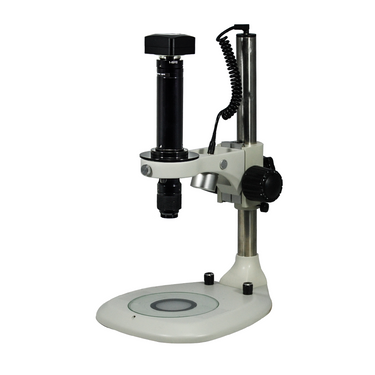 0.58-7X 5.0 Megapixels CMOS Post Stand LED Dual Illuminated Light Video Zoom Microscope, SKU MZ02130114, three quarter front view