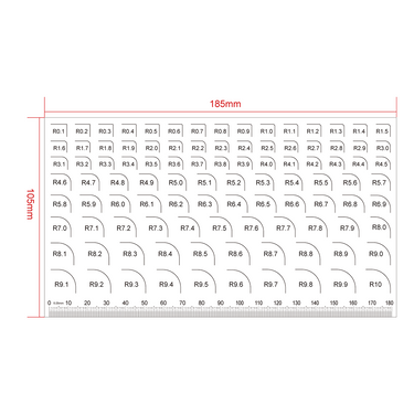 180mm/720 Div Transparent Ruler, SKU RT02420214, three quarter front view