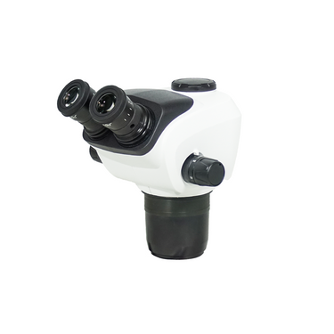 6.5-53X Zoom Ratio 1:8.1 Eyepiece Field of View Dia. 24mm Objective Working Distance 110mm 6.5-53X Binocular Zoom Body, SKU SZ27021321, three quarter front view