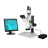 2.0 Megapixels 6.7-45X CMOS LED Light Track Stand Trinocular Zoom Stereo Microscope, SKU SZ02020037, three quarter front view