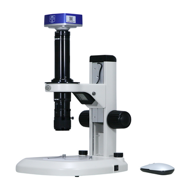 0.58-7X 8 Megapixels CMOS Track Stand LED Dual Illuminated Light Video Zoom Microscope, SKU MZ02130212, three quarter front view