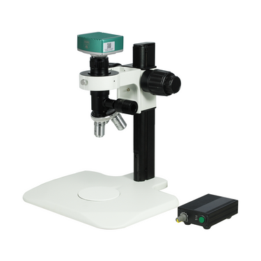 2.0 Megapixels 5-20X CMOS LED Light Track Stand Nosepiece Video Microscope, SKU MZ02371122, three quarter front view