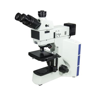 50-500X LED Coaxial Reflection Light XY Stage Travel Distance 75x40mm Trinocular Metallurgical Microscope, SKU MT05110323, three quarter front view
