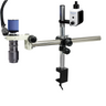 1-6X 2.0 Megapixels CMOS LED Light Boom Stand Video Zoom Microscope, SKU MZ02110406, three quarter front view
