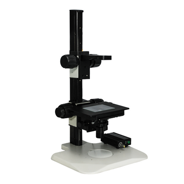 Microscope Track Stand, 39mm Coarse Focus Rack with Fine Focus XY Stage, LED Light
