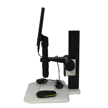 0.35X-2.25X Industrial Inspection Video Zoom Microscope, Track Stand + LCD Display Digital Camera 10 in. Monitor