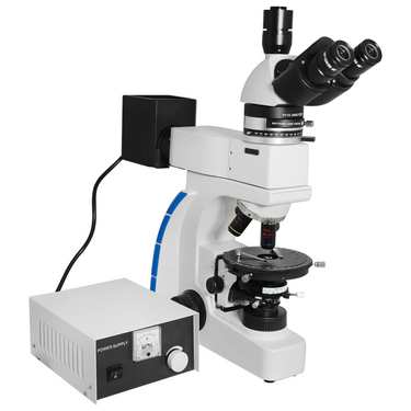 40X-1000X Polarizing Microscope, Trinocular, Dual Halogen Light, Bright Field, for Geology, Petrology, Laboratories