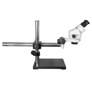 7X-45X Widefield Zoom Stereo Microscope, Binocular, Single Arm Boom Stand (Siedentopf)