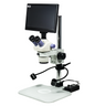 2.0 Megapixels 7-30X CMOS LED Light Post Stand Trinocular Zoom Stereo Microscope, SKU SZ02080233, three quarter front view