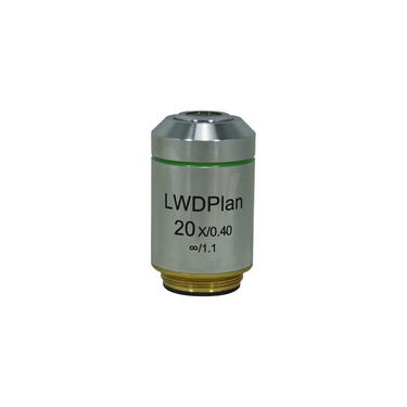 Objective Working Distance 7.97mm 20X Infinity Long Working Distance Plan Achromatic Objective, SKU BM03033432, three quarter front view