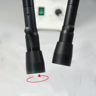 Dual Gooseneck Light Guide Cables for Microscope Fiber Optic Illuminator, Length 460mm, Output Diameter 6mm, Input Diameter 8mm