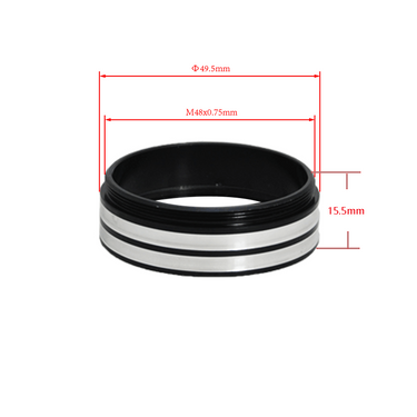 Metal Ring Light Adapter for Stereo Microscopes, 48mm Thread (No Cover Glass)
