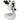 8X-50X Widefield Zoom Stereo Microscope, Trinocular, Track Stand (Track Length 300mm) LED Top and Bottom Light, Fan Shaped Base, SKU SZ09010142, three quarter front view