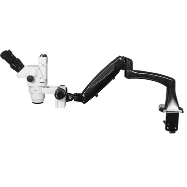 6.5X-45X Super Widefield Zoom Stereo Microscope, Trinocular, Pneumatic Flexible Arm Table Clamp