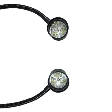 LED Dual Gooseneck Point Light Microscope Illuminator 5W with Focusing Rack for Post Stand